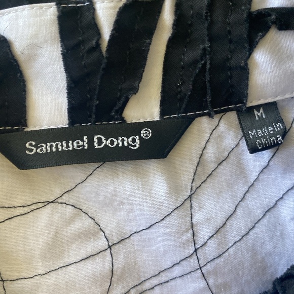 Samuel Dong Black White Ribbon Applique Jacket size Medium - Picture 3 of 5